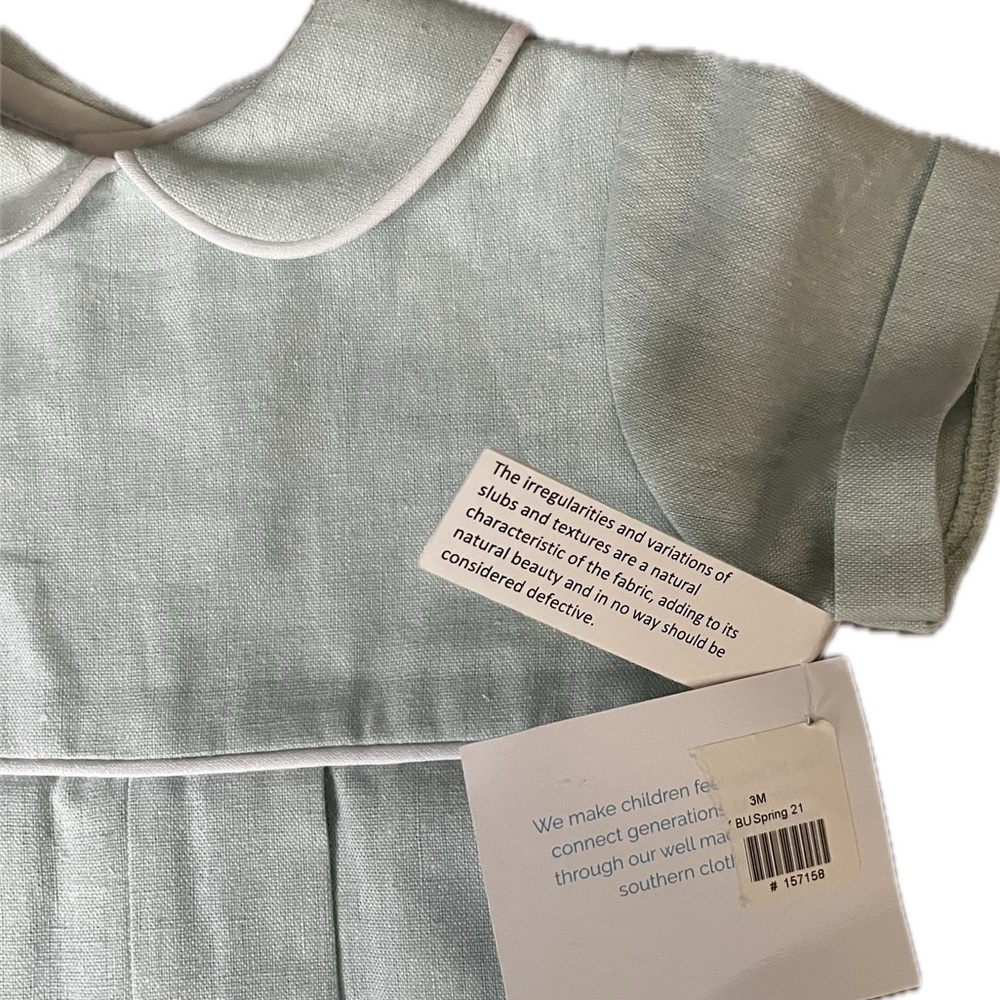 Bailey Boys Cotton Linen Romper Bubble Short - Picture 3 of 4